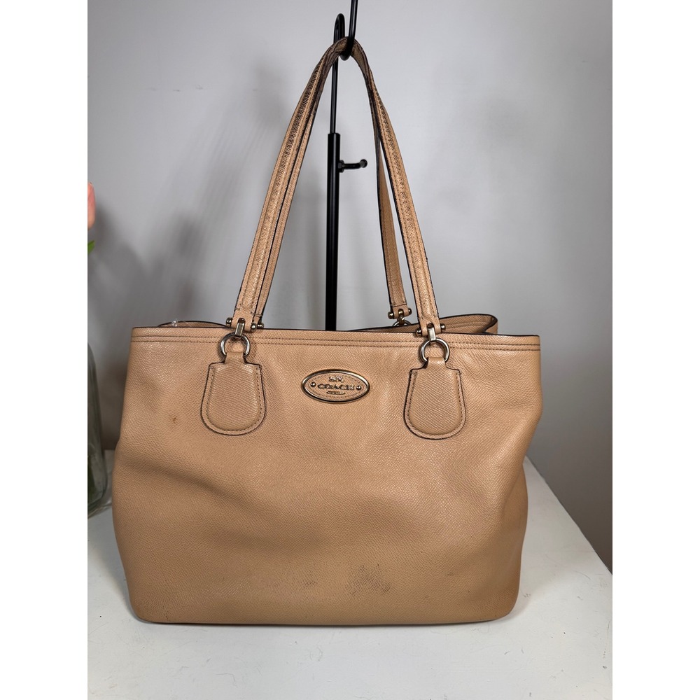 Coach Kitt Carryall Light Saddle Tan Crossgrain Leather Shoulder Bag F34388